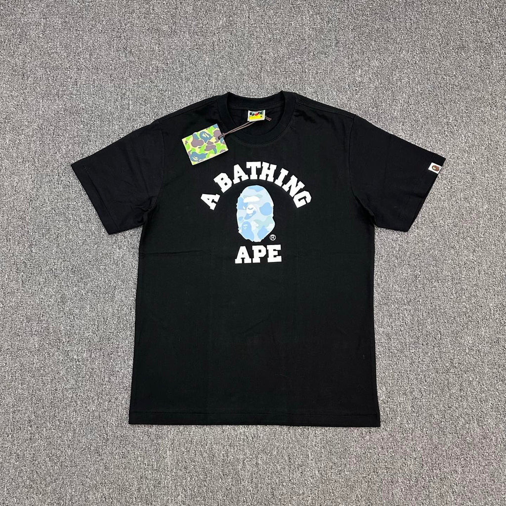 BAPE SS26 ABC Camo Ape Head College T-Shirt — Blue Camo / Pink Camo