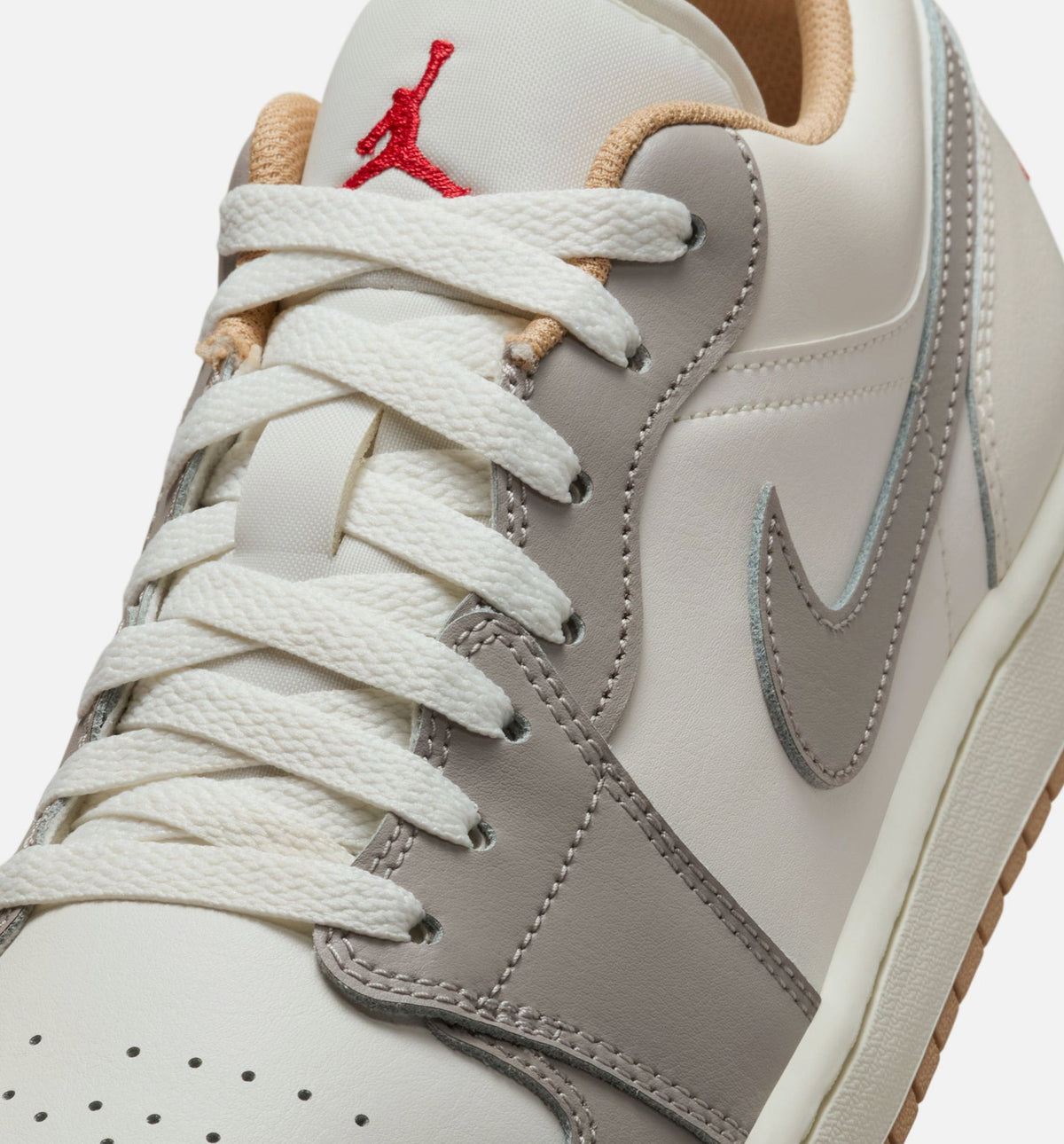 Air Jordan 1 Low Men's Shoes – Sail / Fire Red / College Grey / Hemp