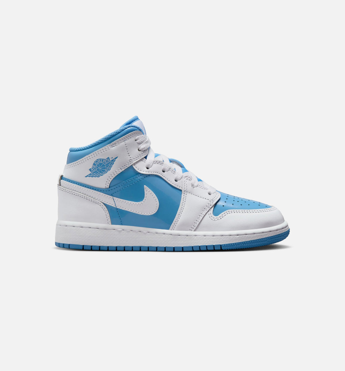Air Jordan 1 Mid Grade School Shoes – White / Legend Blue
