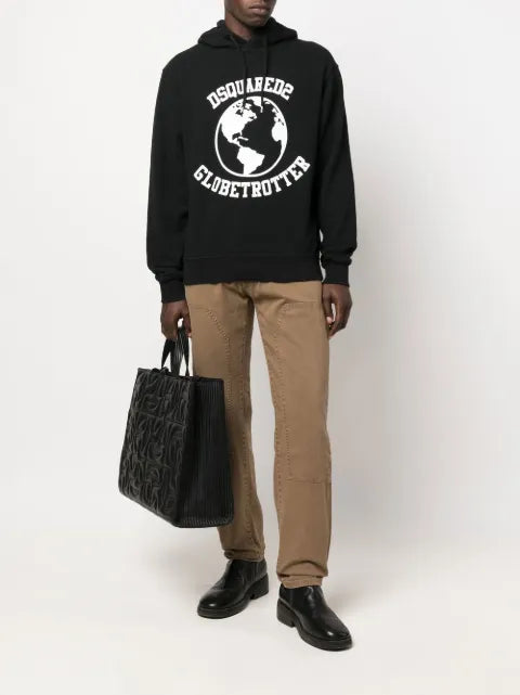 DSQUARED2 Globetrotter logo-print hoodie