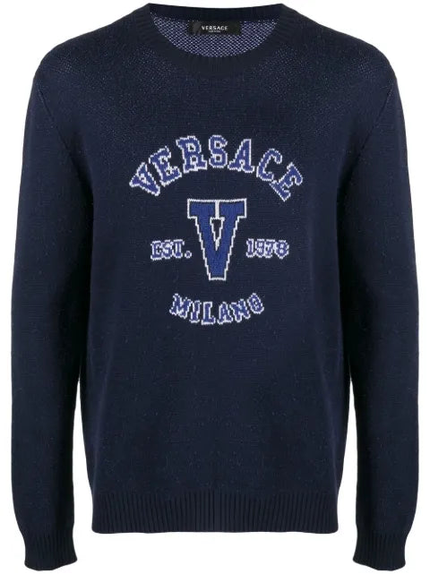 Versace intarsia-knit logo jumper