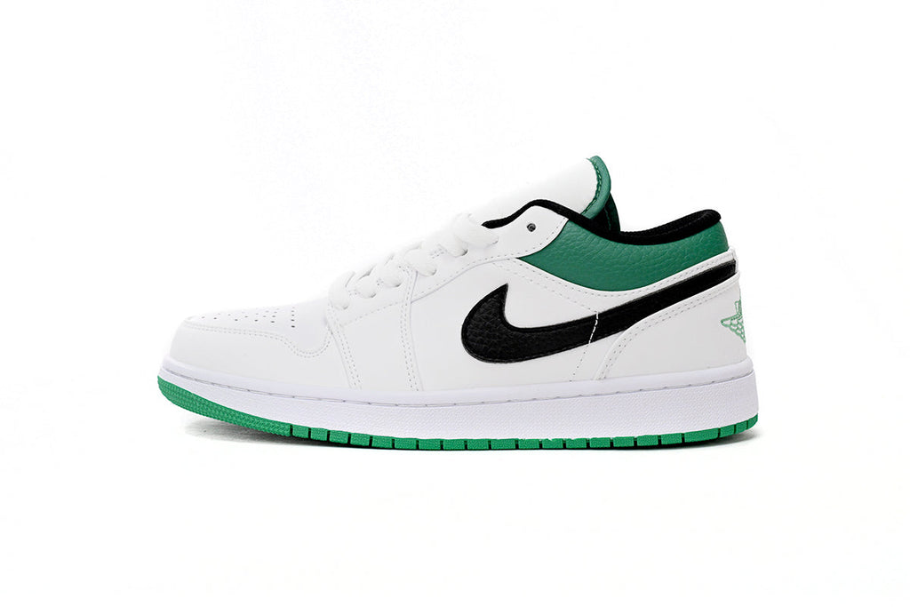 Jordan 1 Low White Lucky Green Black Reps Sneaker 553560-129