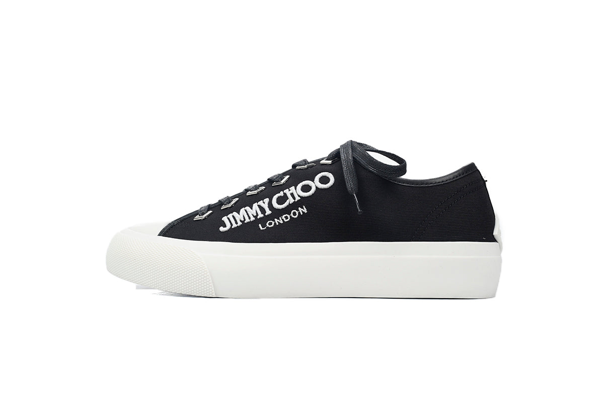 Jimmy Choo Palma Maxi Black Canvas Platform Trainers Mens RSNOW PALMAMAXIFCYE013921