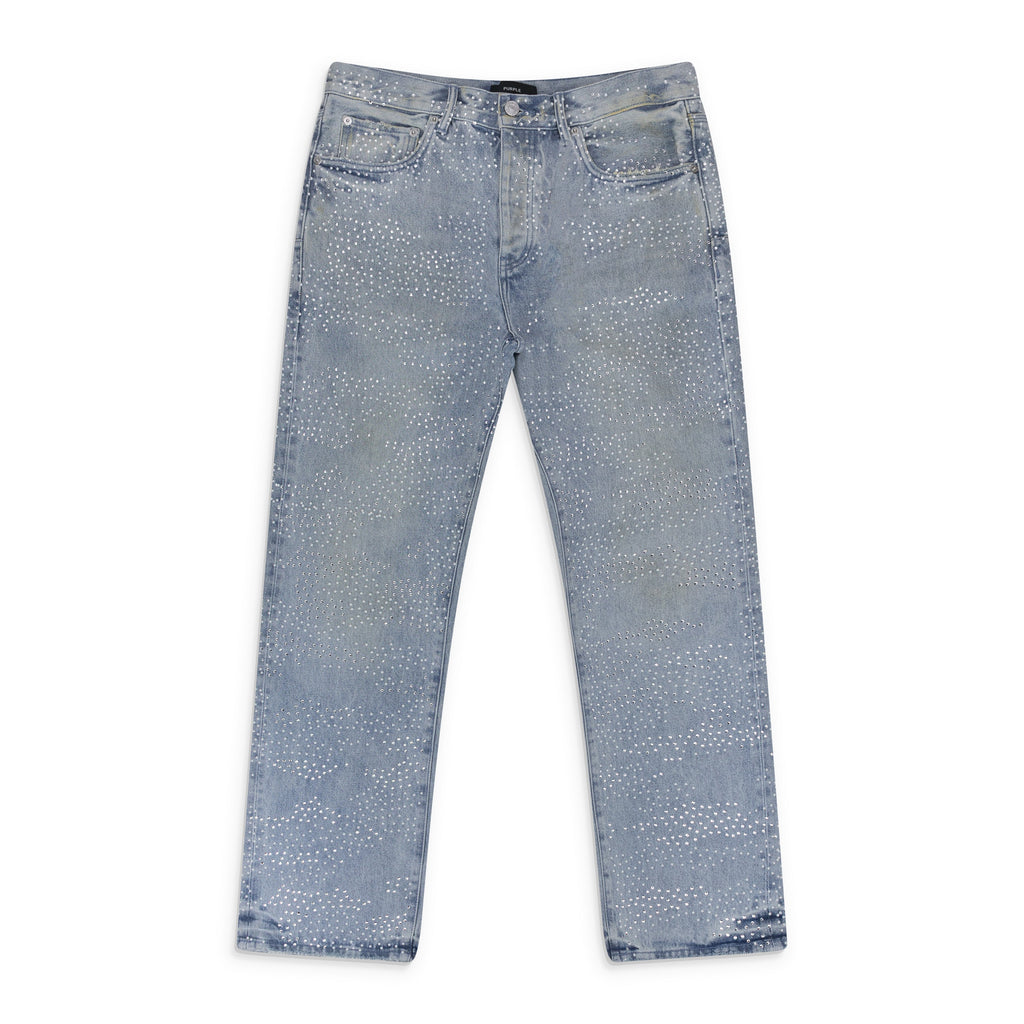 Light Indigo Sandstone Camo Hotfix Straight Jeans