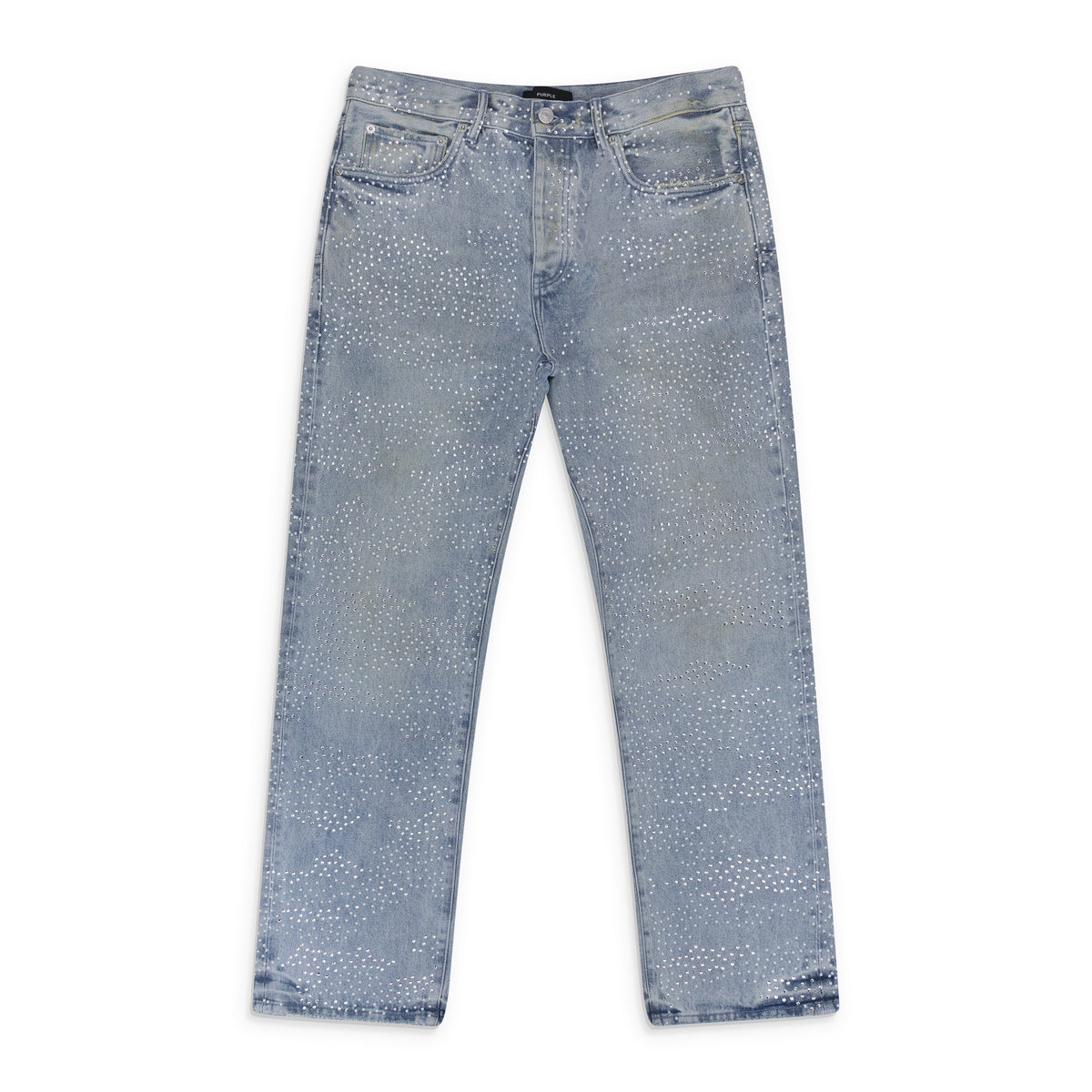 Light Indigo Sandstone Camo Hotfix Straight Jeans