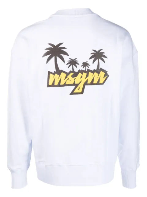 MSGM logo-print cotton sweatshirt