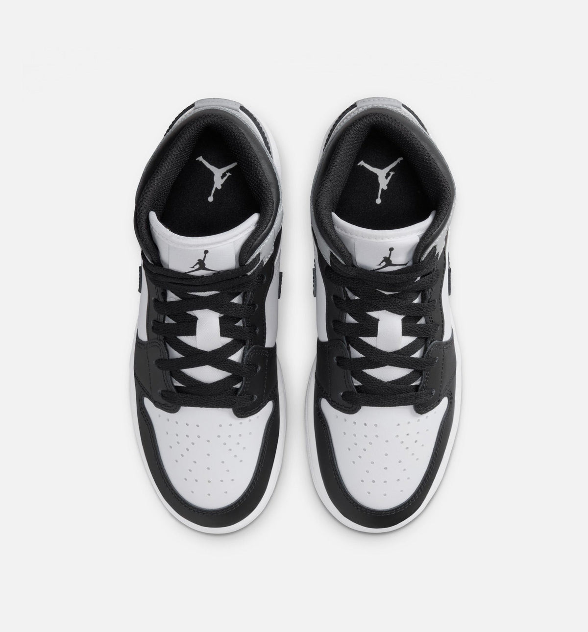 Air Jordan 1 Mid Grade School Shoes – White / Light Smoke Grey / Black
