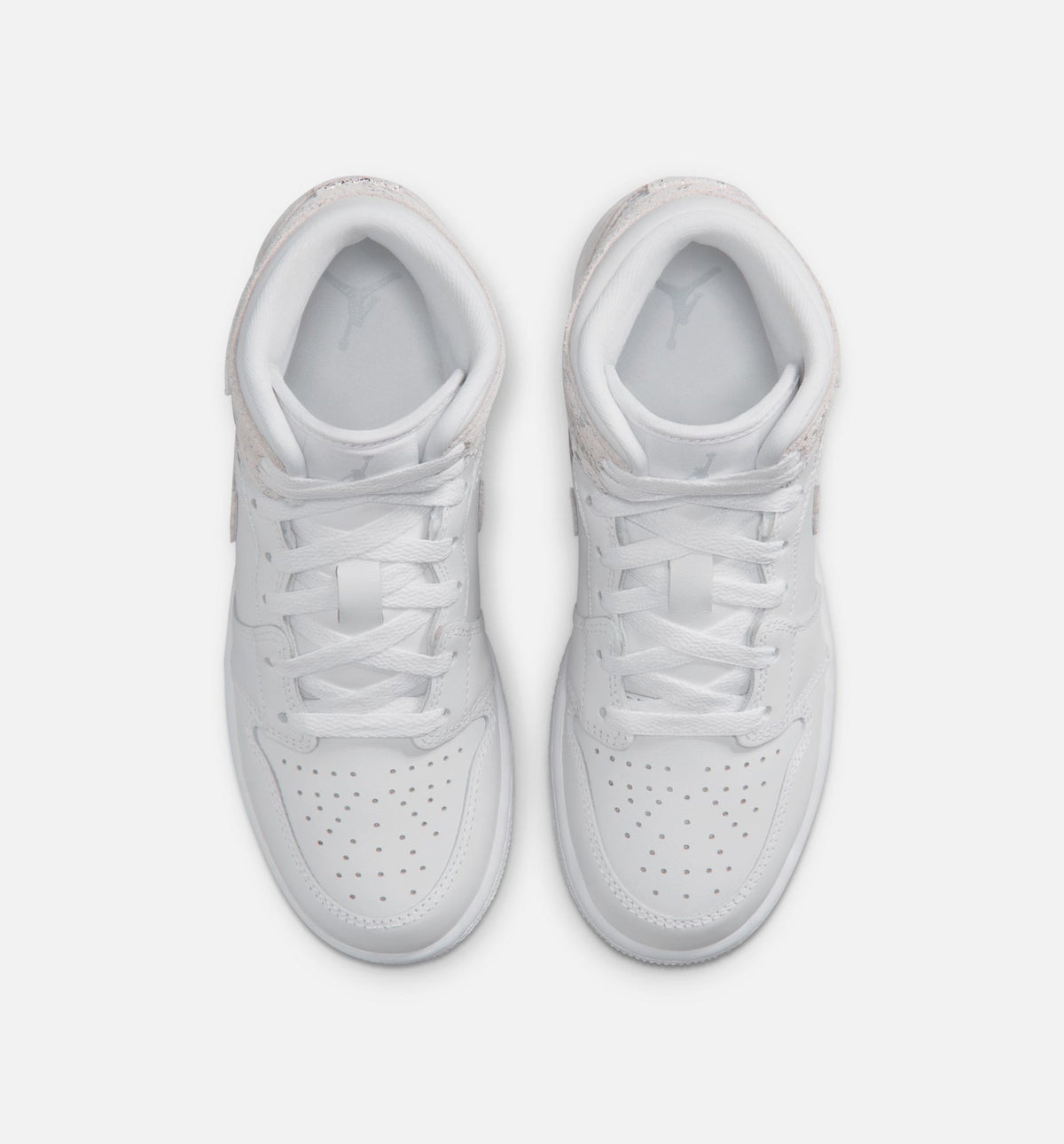 Air Jordan 1 Mid SE “White Field Silver” Grade School Lifestyle Shoes