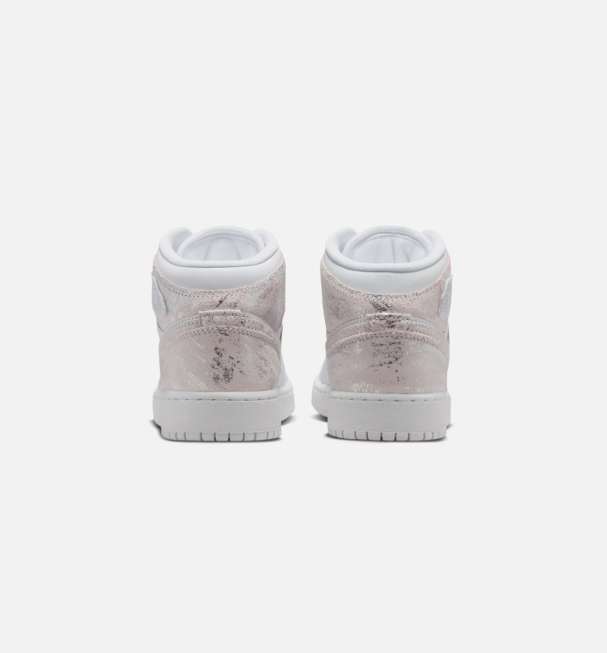 Air Jordan 1 Mid SE Grade School Shoes – White / Field Silver