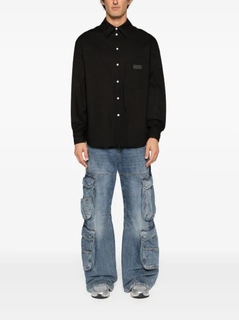 Kenzo logo-patch padded shirt jacket