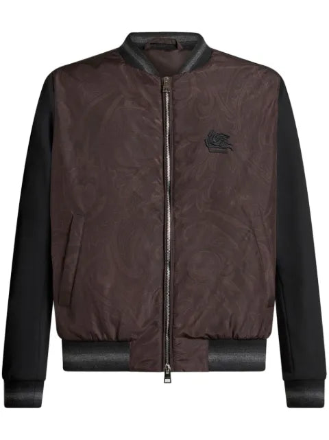 ETRO paisley-print panelled bomber jacket