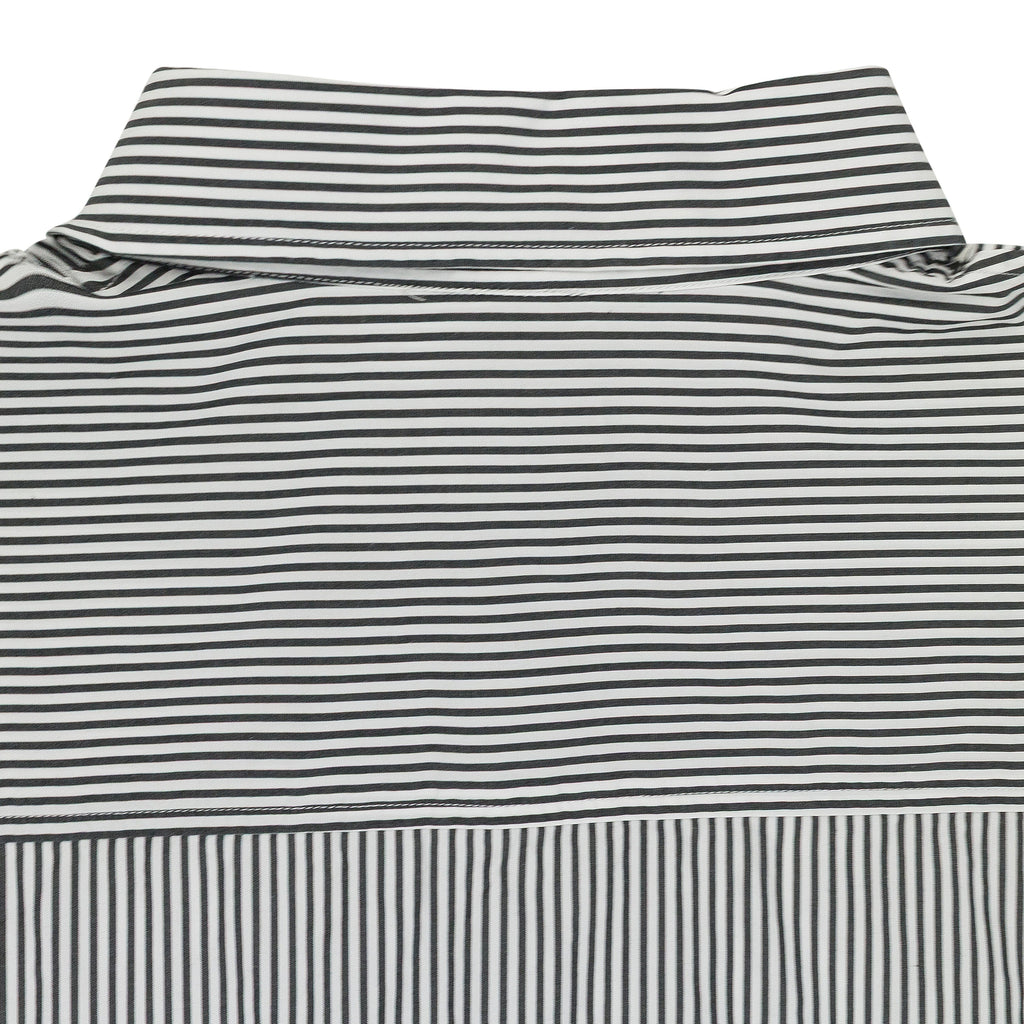 BLUE S-TRAX STRIPED SHORT SLEEVE BUTTON-DOWN SHIRT