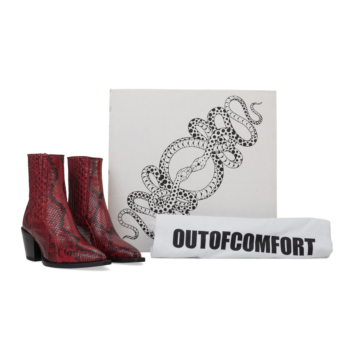 RED MARIA ANKLE BOOTS