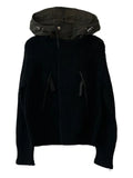 sacai hooded ribbed knit jacket