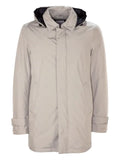 Herno concealed-fastening hooded jacket