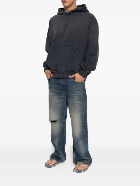 MISBHV graphic-print distressed cotton hoodie