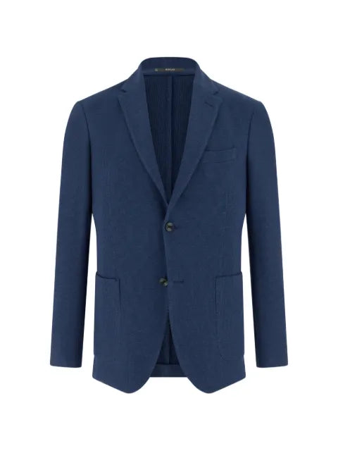 Boggi Milano micro-textured single-breasted blazer