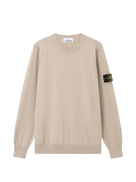 Stone Island 5100053 soft organic cotton crewneck sweater with rolled edge seams