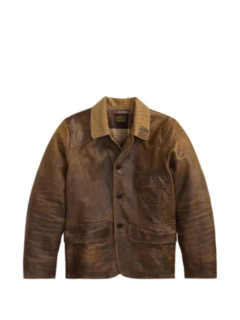 Ralph Lauren RRL corduroy-collar leather jacket