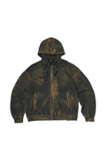 THUG CLUB distressed zip-fastening hoodie