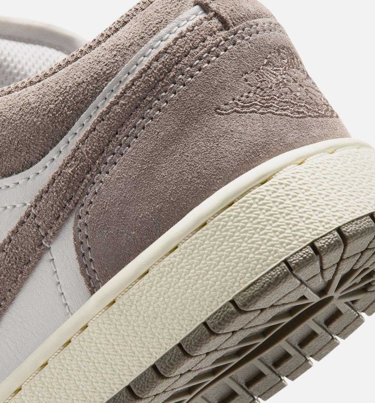 Air Jordan 1 Low Grade School Shoes – Olive Grey / Enigma Stone / Summit White