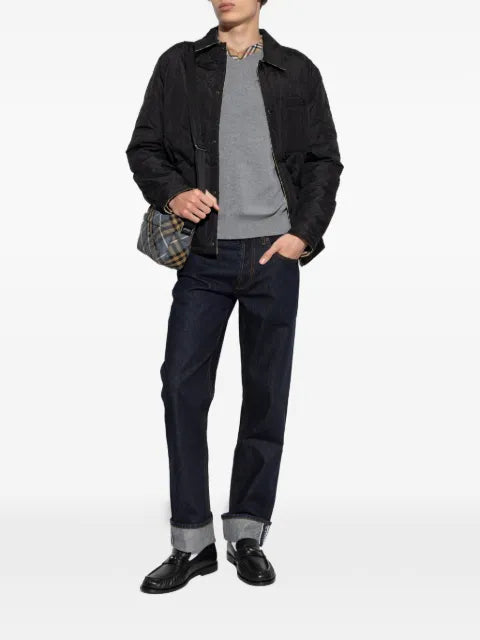 Burberry Maxim check-trim V-neck sweater