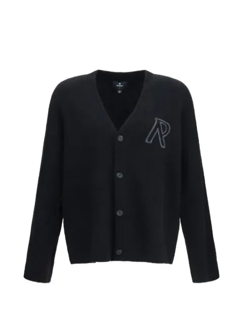 Represent logo-embroidered V-neck cardigan