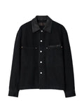 LEMAIRE workwear overshirt in black selvedge denim