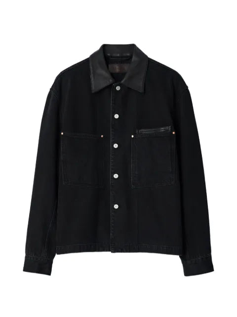 LEMAIRE workwear overshirt in black selvedge denim