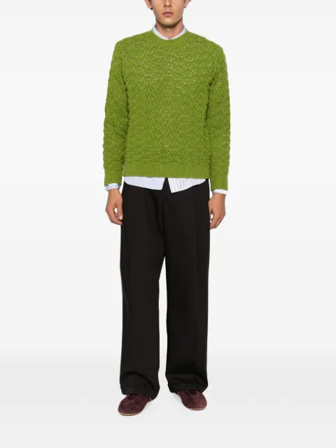 Valentino Garavani V-detail cable-knit sweater