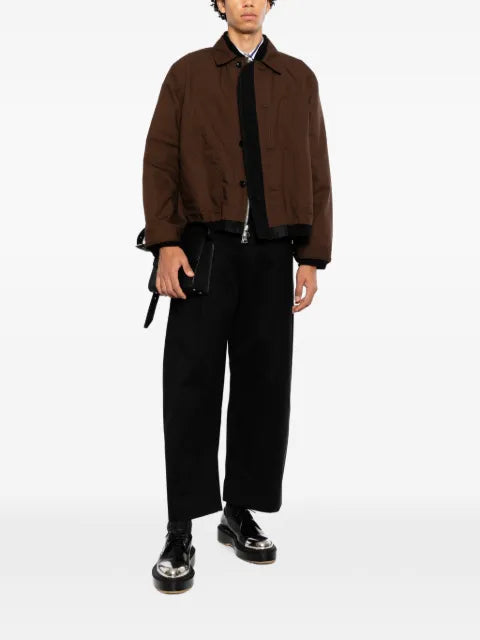sacai layered button-fastening jacket