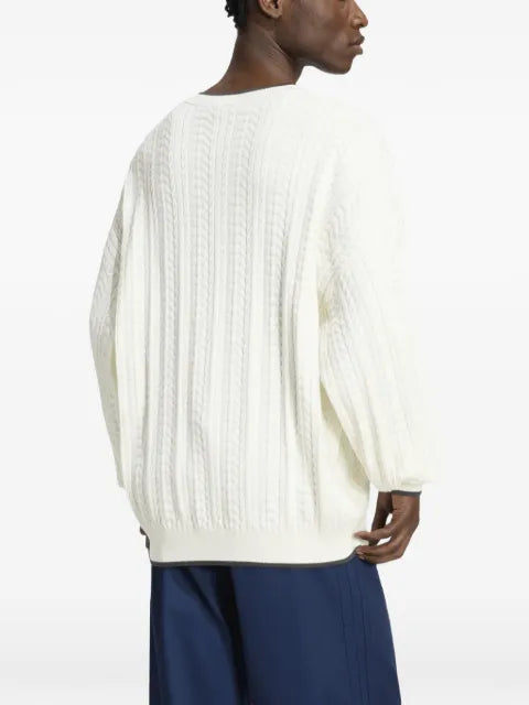 adidas cable-knit crew-neck sweatshirt