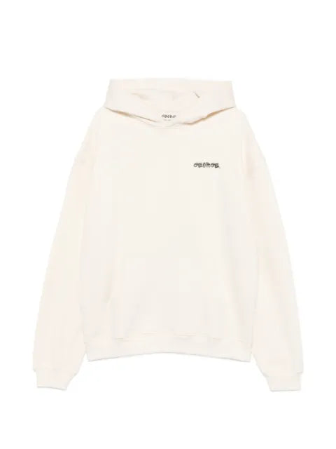 GEORGE. logo-print pouch-pocket hoodie