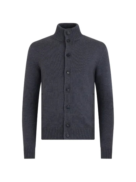 slowear button-up ribbed cardigan