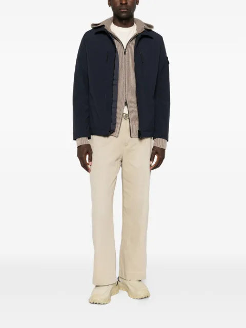 Stone Island logo-patch zip-up jacket
