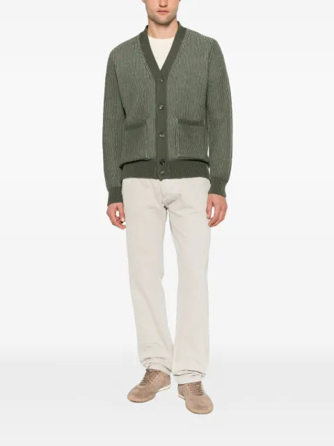 Filippo De Laurentiis ribbed-knit front-pocket cardigan