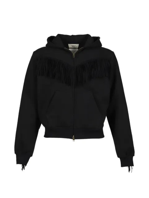 Austin Post fringed zip-up hoodie