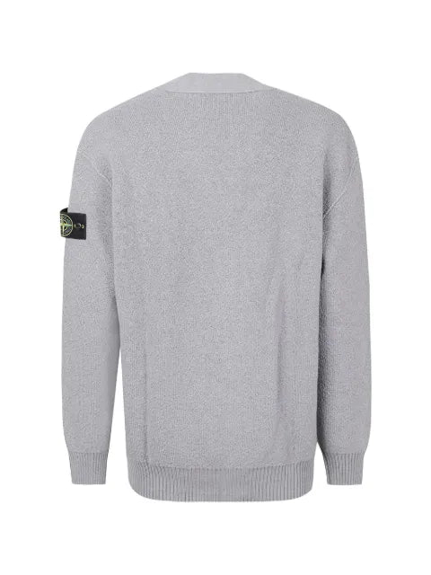 Stone Island 5100010 pure RWS wool loose-fit V-neck cardigan with pockets