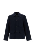 Paul Smith navy double-faced wool-blend chore jacket
