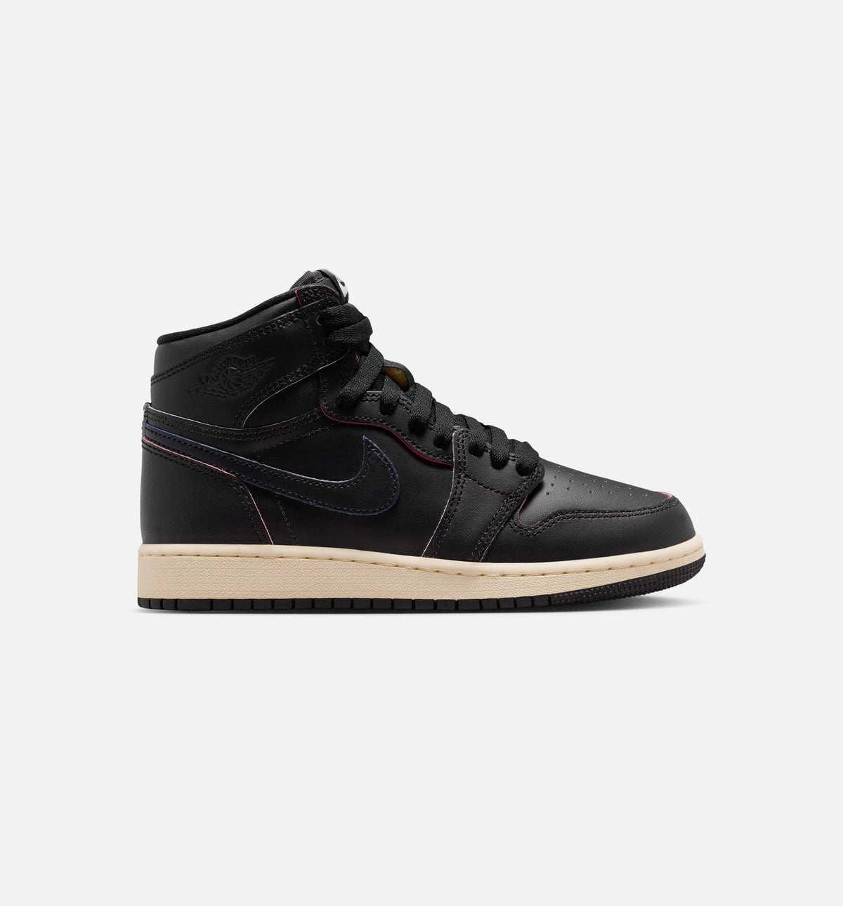 Air Jordan 1 Retro High OG Grade School Shoes – Black / Muslin