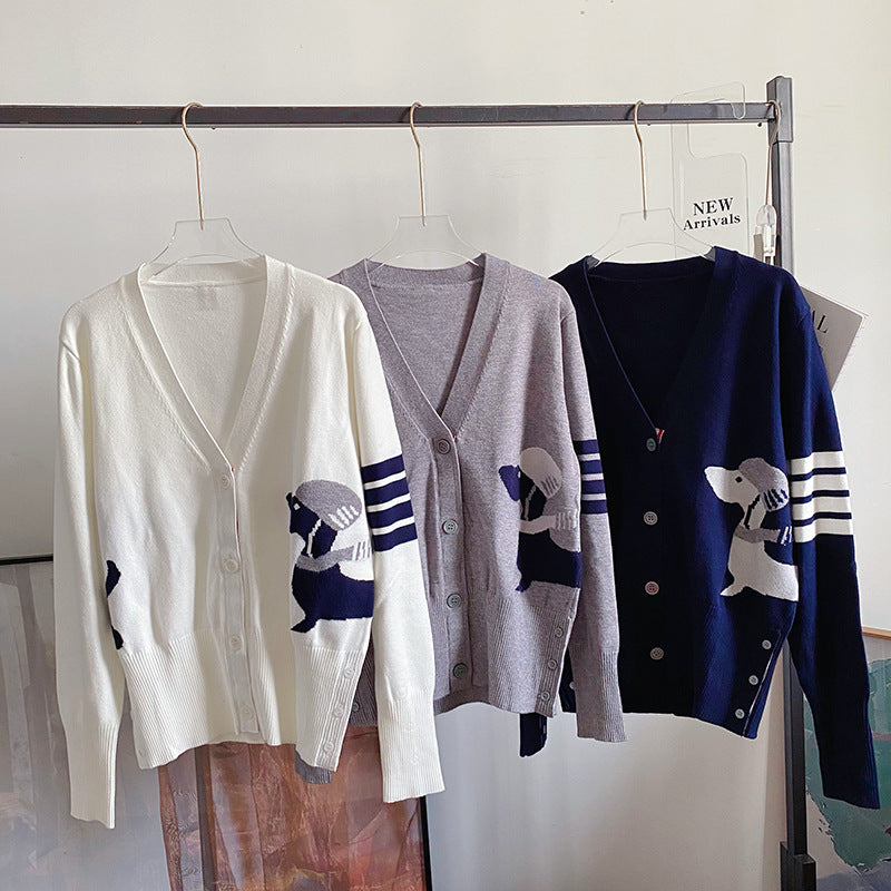 Thom Browne Puppy embroidered cardigan
