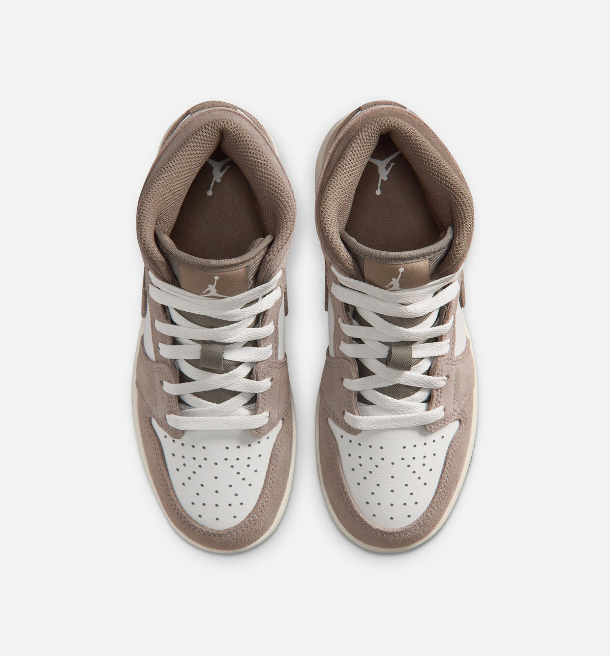 Air Jordan 1 Mid Grade School Shoes – Enigma Stone / Olive Grey / Summit White