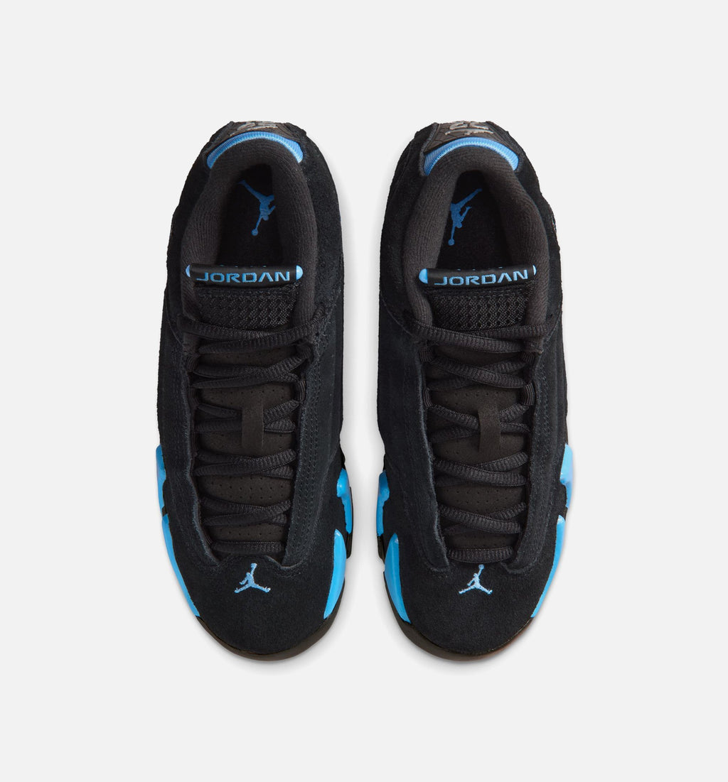 Air Jordan 14 Retro Black and University Blue Big Kids' Sneakers - Black/White/University Blue
