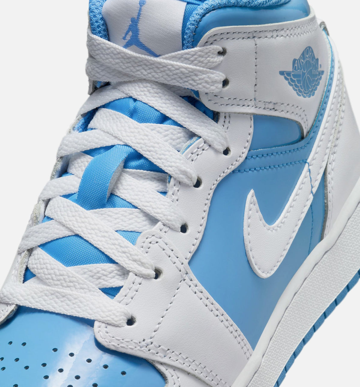 Air Jordan 1 Mid Grade School Shoes – White / Legend Blue