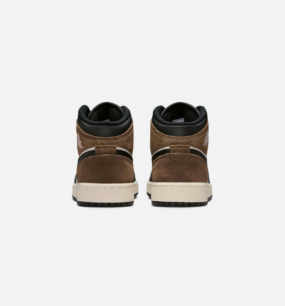 Air Jordan 1 Mid Grade School Shoes – Black / Phantom / Palomino / University Red