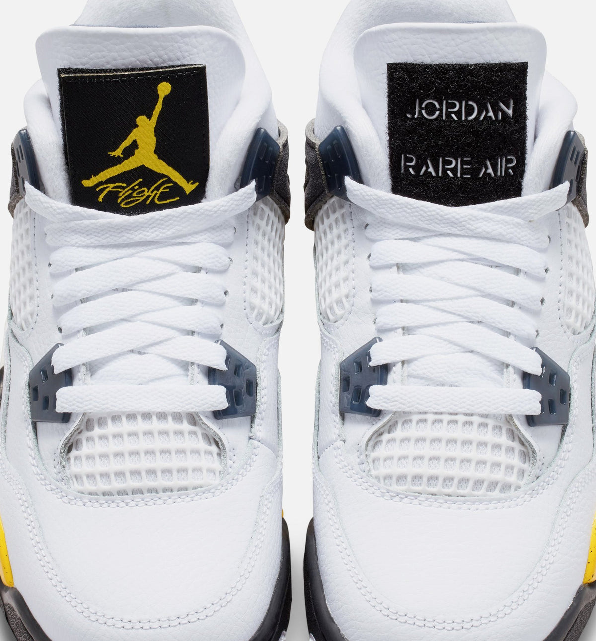 Air Jordan 4 Retro Rare Air Tour Yellow Big Kids' Lifestyle Shoes - White/Dark Blue Grey/Black/Tour Yellow