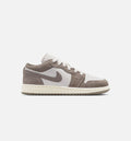 Air Jordan 1 Low Grade School Shoes – Olive Grey / Enigma Stone / Summit White
