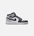 Air Jordan 1 Mid Grade School Shoes – White / Light Smoke Grey / Black