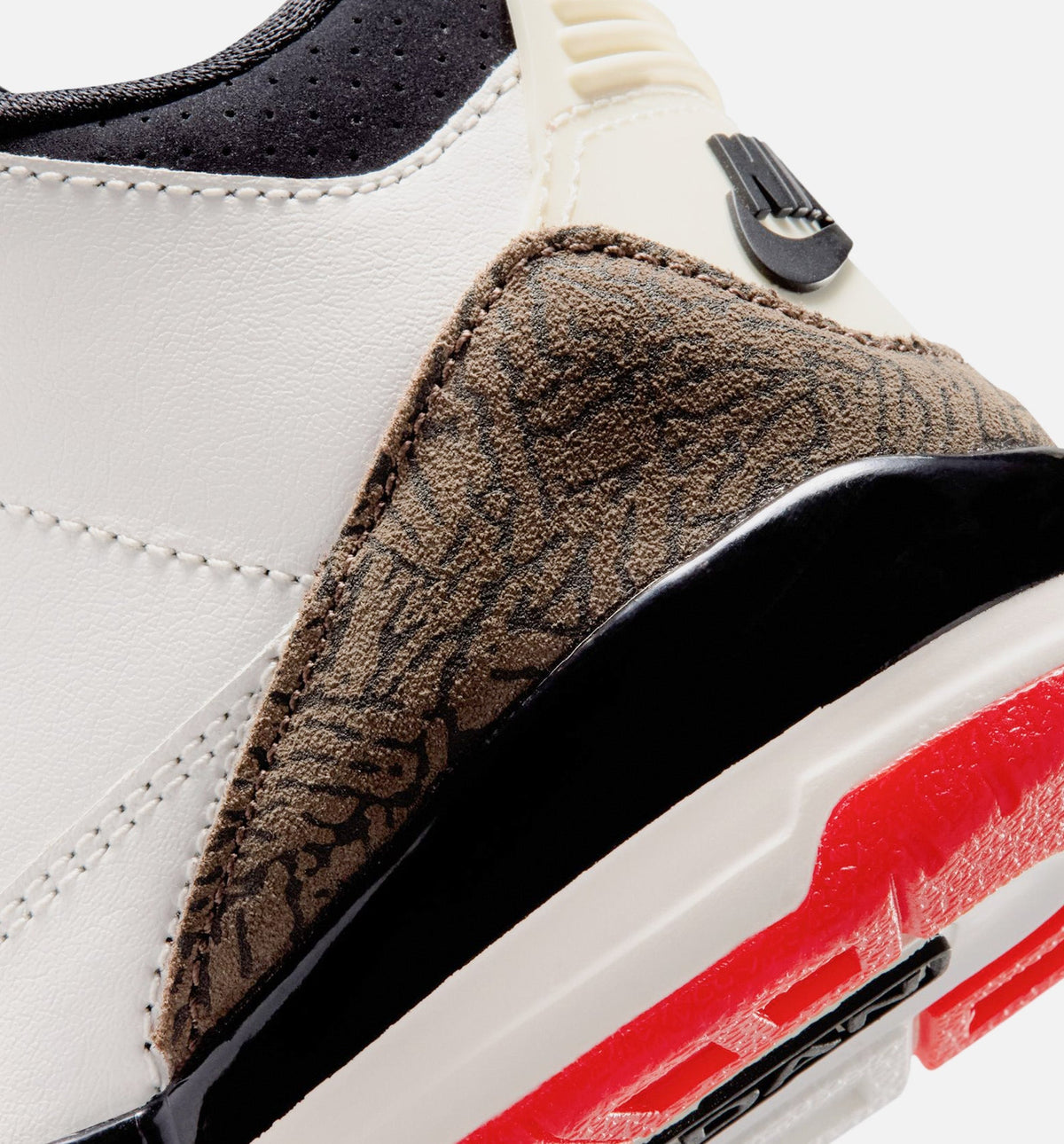 Air Jordan 3 Retro Sail and University Red Preschool Sneakers - Sail / Black / University Red