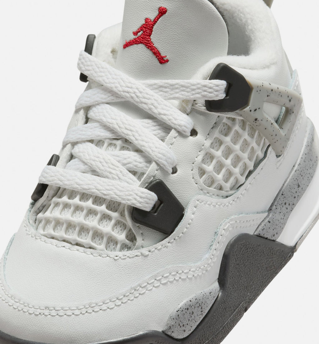 Air Jordan 4 Retro "White Cement" Infant/Toddler Shoe – Summit White/Fire Red/Cement Grey/Black